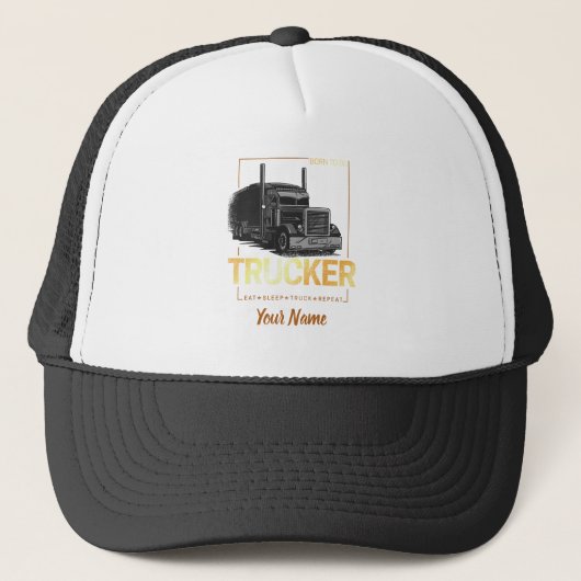 Casquette Trucker Né Pour Être Conducteur Rétro Camion Vinta (Devant)