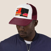 Casquette Trucker Pop Art Glitch Split Profile (En situation)