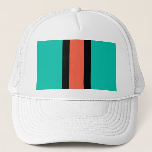 Casquette Turquoise, orange et noir (Devant)