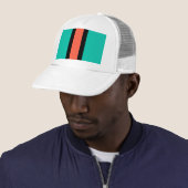 Casquette Turquoise, orange et noir (En situation)