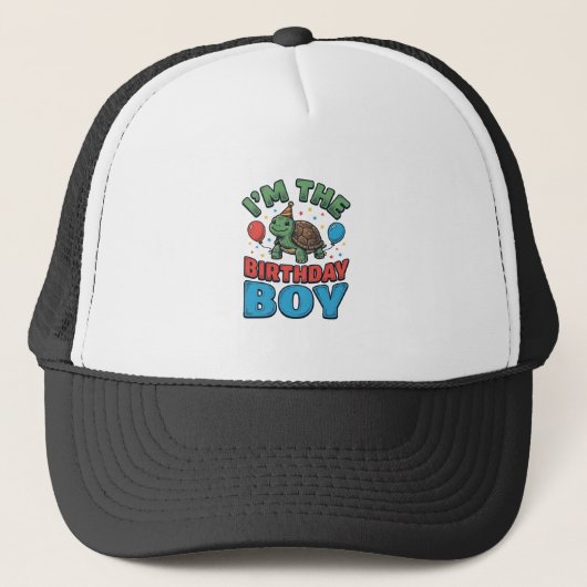 Casquette Turtle garçon d'anniversaire conception de chemise (Devant)