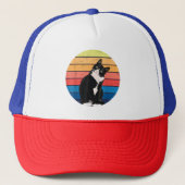 Casquette Tuxedo Chat Cadeau Couleurs rétro pour Amoureux de (Devant)