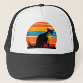 Casquette Tuxedo Chat Retro Style Sunset Vintage (Devant)