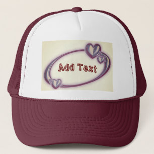 Casquette Twin Hearts avec texte supplémentaire imprimé joli