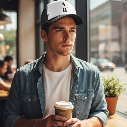 Casquette Two-Tone Trucker Hat Customizable Split Initial