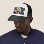 Casquette Tyedye mauve (En situation)