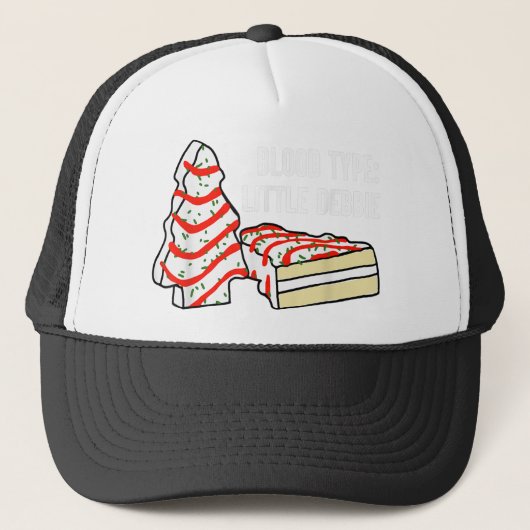 Casquette Type de sang petit debbie noël arbre gâteau snack (Devant)