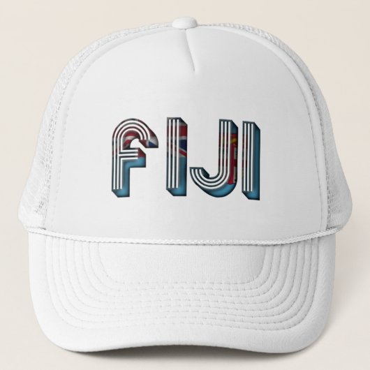 Casquette Typographie du drapeau de Fidji Pacifique Sud (Devant)