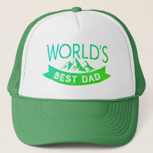 Casquette Typographie du meilleur papa du monde Moderne vert