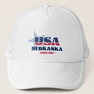 Casquette Typographie du Nebraska Patriotique Chapeau de cam