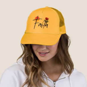 Casquette Typographie Faith Black avec rose