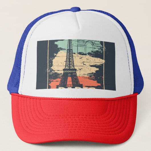 Casquette Typographie parisienne : affiche Eiffel abstraite. (Devant)