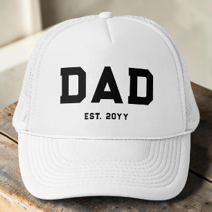 Casquette Typographie Simple Moderne Noir et Blanc Papa Est