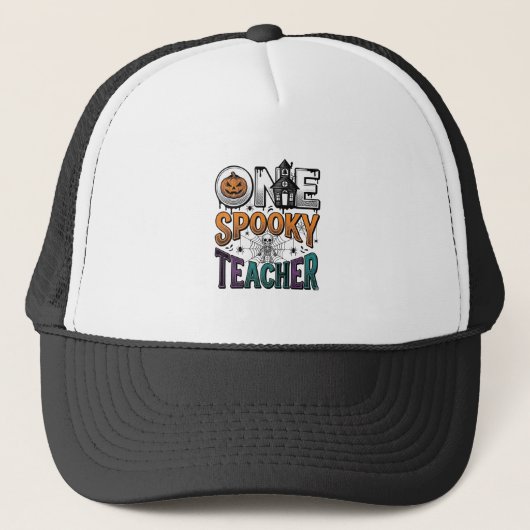 Casquette Un design vectoriel Halloween d'un professeur effr (Devant)