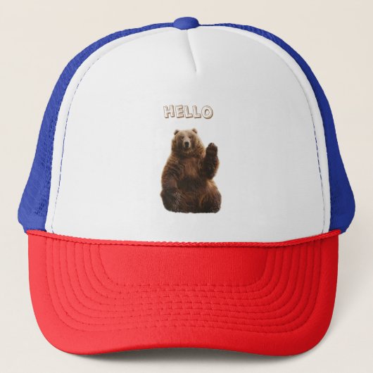 Casquette Un ours Brun dit bonjour (Devant)