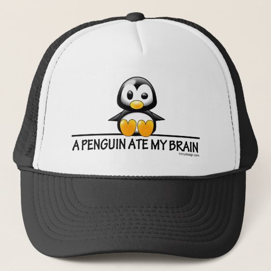 Casquette Un pingouin a mangé mon cerveau (Devant)