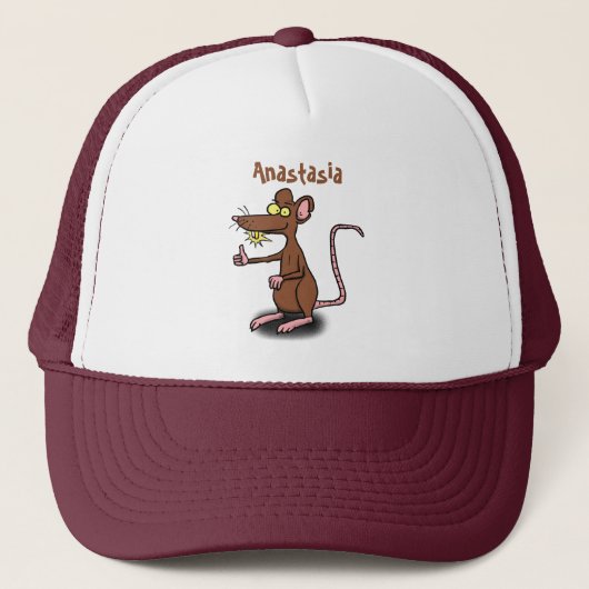 Casquette Un rat brun mignon pouce vers le haut dessin animé (Devant)