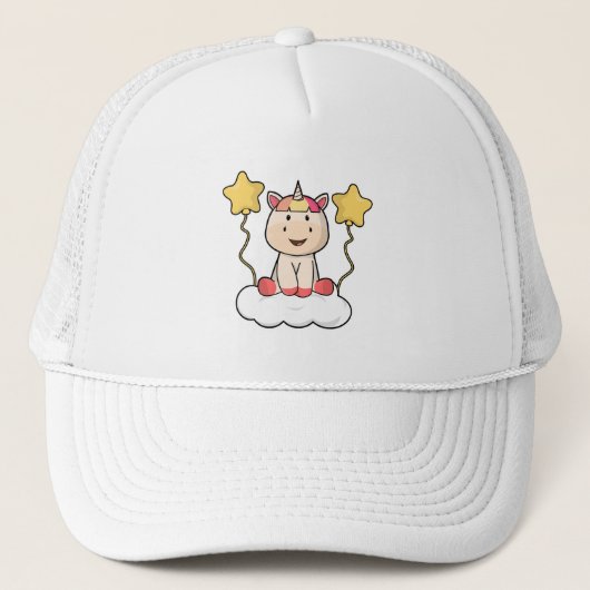 Casquette Unicorne avec nuage et étoiles (Devant)