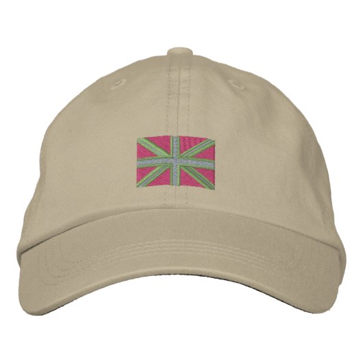 Casquette Union Jack rose pâle (Devant)