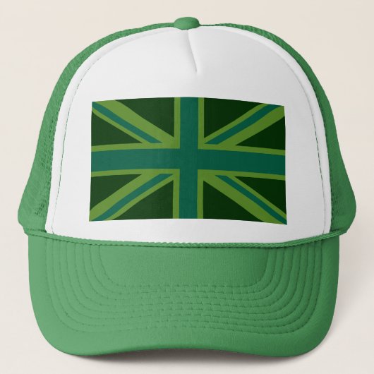 Casquette Union Jack verte de forêt en gras (Devant)