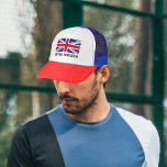 Casquette Union Jack vintage (texte noir "Royaume-Uni")<br><div class="desc">Portez l'Union Jack où que vous soyez avec ce casquette élégant ! Dispose d'un design vintage/usé UK Flag avec le texte "Royaume-Uni" en dessous. Le texte est noir (d'autres couleurs sont disponibles).</div>