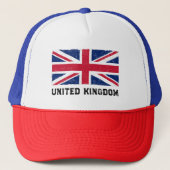 Casquette Union Jack vintage (texte noir "Royaume-Uni") (Devant)
