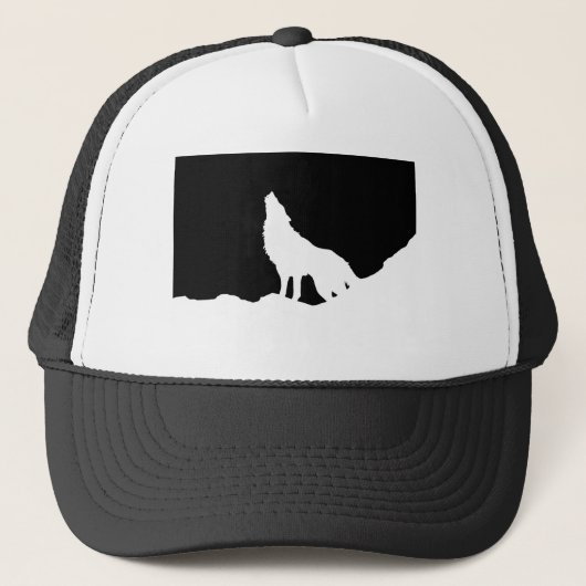 Casquette Unique Noir & Blanc Pop Art Wolf Silhouette (Devant)
