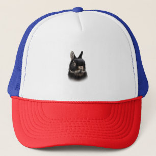 Casquette Unisex féminine de lapin nain noir des Pays-Bas