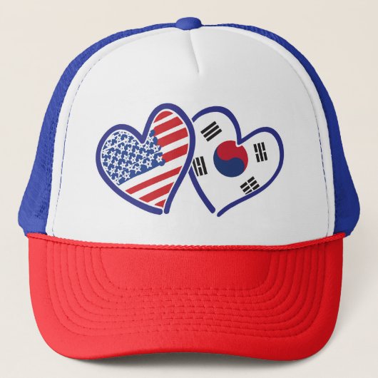 Casquette USA Corée du Sud aime les coeurs (Devant)