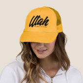 Casquette Utah the beehive state honey yellow trucker hat (En situation)