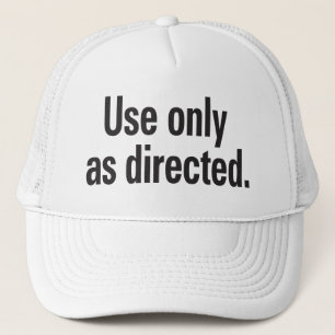 Casquette Utiliser uniquement comme indiqué