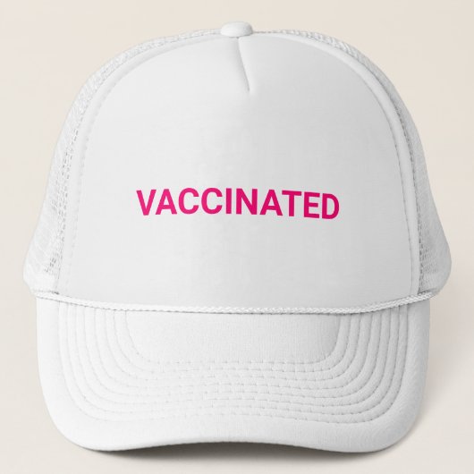 Casquette Vacciné, fuchsia cool blanc rose chaud (Devant)