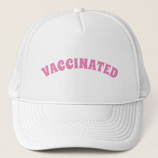 Casquette Vacciné rose et blanc (Devant)