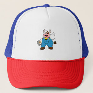Casquette Vache comme artisan avec marteau