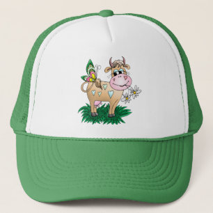 Casquette Vache et papillon mignons