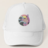 Casquette Vaporwave Cat - Conception esthétique (Devant)