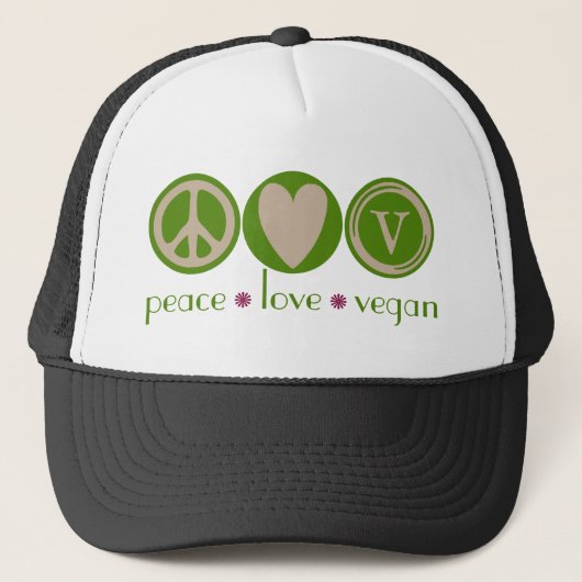 Casquette Végétalien d'amour de paix (Devant)