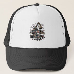 Casquette Véhicules de construction patriotiques T-shirt vin