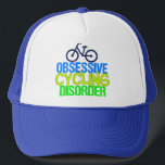 Casquette Vélo drôle<br><div class="desc">Je suis obsédée par le vélo. J'ai des troubles obsessionnels du cyclisme en bleu néon,  jaune et vert. Un humour cycliste cool cadeau.</div>