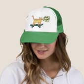 Casquette Vérifier Meowt Punny Skateboard Tabby Cat (En situation)