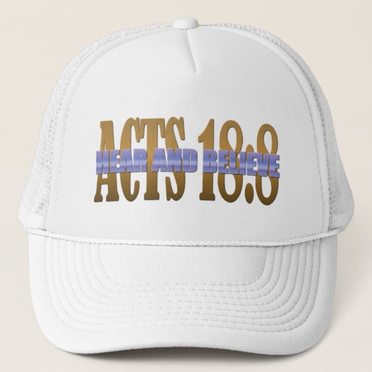 Casquette Verset biblique : ENTENDEZ ET CROYEZ (Devant)