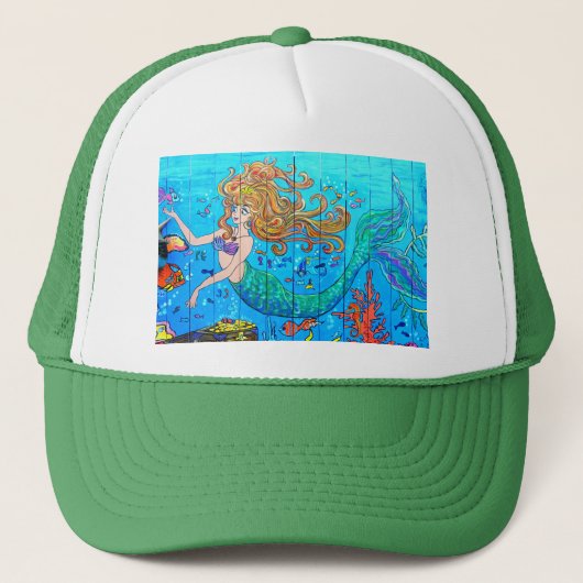 Casquette vert mermaid (Devant)