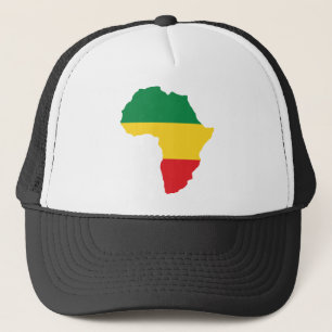 Casquette Vert, or et drapeau rouge de l'Afrique
