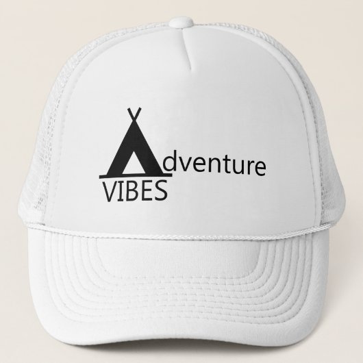 Casquette Vibes Aventure Camping Tente Logo Typographie (Devant)