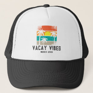 Casquette Vibes de vacances Retro Sunset Girl's Reunion Vaca
