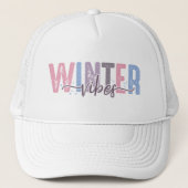 Casquette Vibes d'hiver - Typographie Pastel Soft (Devant)
