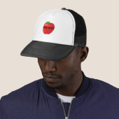 Casquette Vibrant Red Apple Image Printed in Center ADD TEXT (En situation)