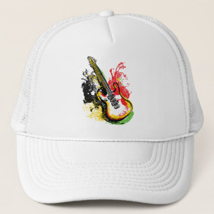 Casquette Vibrant Retro Groove : Éclaboussure de guitare éle
