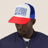 Casquette Victorian Majolica : Patchwork Tile Motif. (En situation)