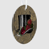 Casquette victorien noir sur Black Gold Damask Str (devant)